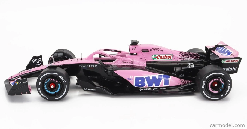 Solido Renault F1 A523 Team Bwt Alpine Press Launch Livery N 10 Pierre Gasly - N 31 Esteban Ocon 2023 1:18 Ružová čierna modrá