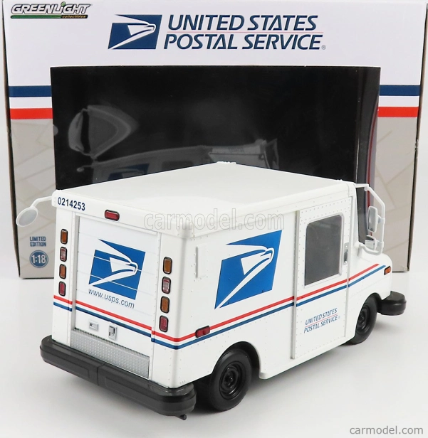 Greenlight Grumman Llv Truck Van Usps Mail Post 2010 1:18 Bílá
