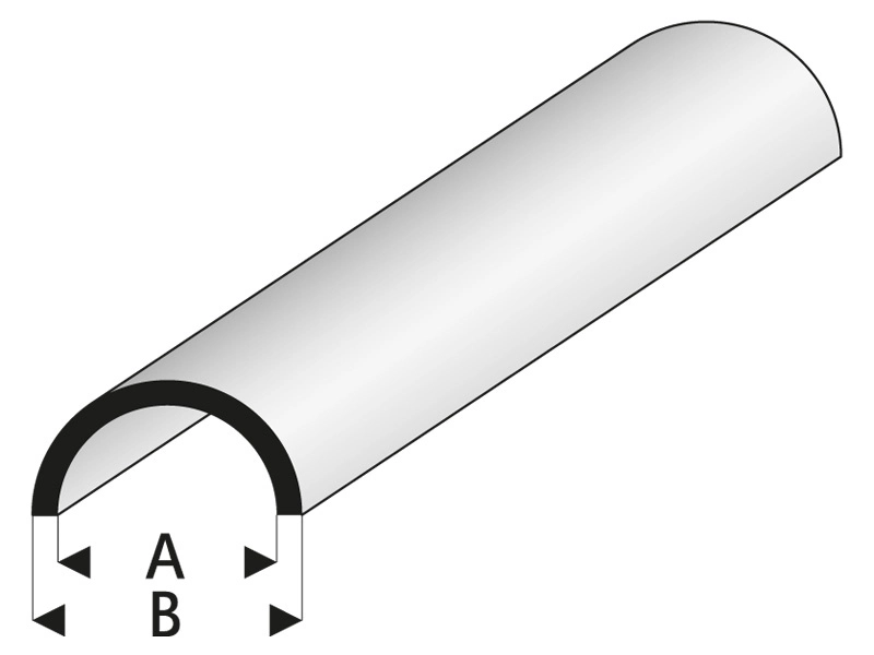 Raboesch profil ASA trubka půlkruhová 8x10x1000mm