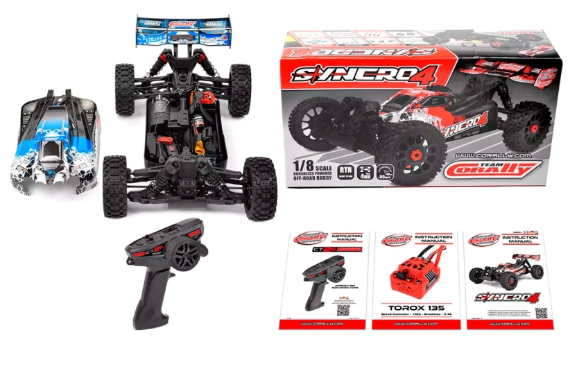 RC auto SYNCRO-4 – BUGGY 4WD 3-4S – RTR, modrá