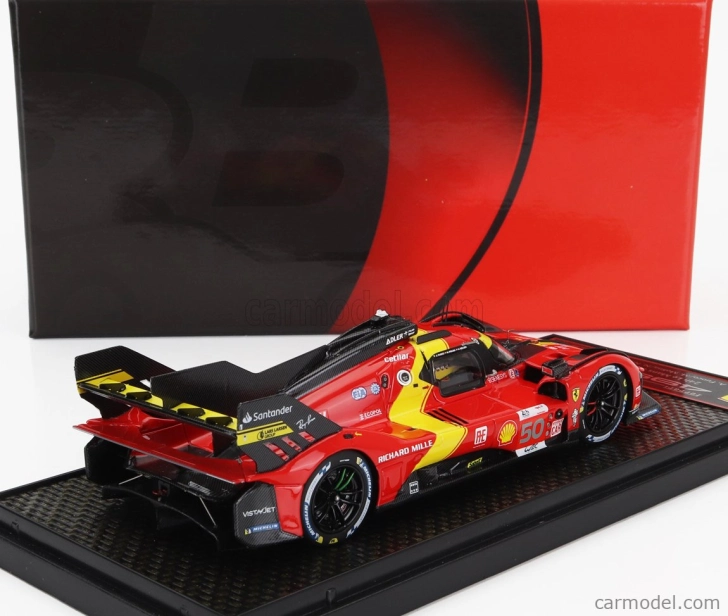 Bbr-models Ferrari 499p 3.0l Turbo V6 Team Ferrari Af Corse N 50 5. 24h Le Mans (pole position) 2023 Antonio Fuoco - Miguel Molina - Nicklas Nielsen 1:43 Červená Žltá Čierna