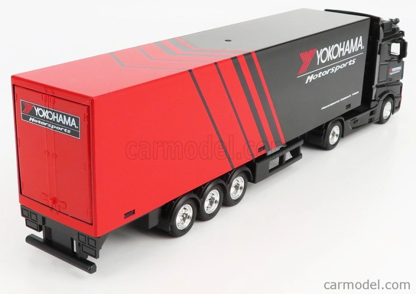 Bburago Mercedes Benz Actros 2 Gigaspace Truck Yokohama Tires 2016 1:43 čierno-červená