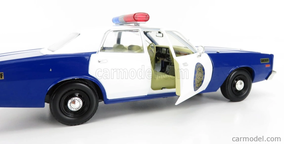 Greenlight Plymouth Fury Police Osage County Sheriff 1975 1:18 Modrá Bílá