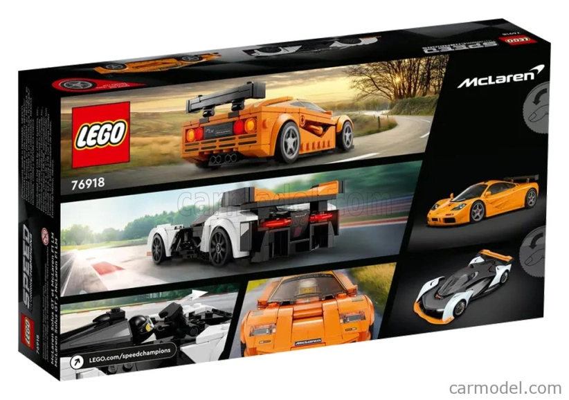 Lego Mclaren Lego Speed Champion - Solus Gt 2023 + F-1 Lm 1995 - 581 Pezzi - 581 dielikov Biela oranžová