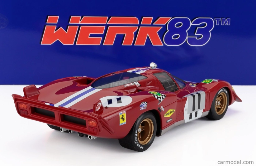 Werk83 Ferrari 512s 5.0l V12 Long Tail Team N.a.r.t.h. North American Racing N 11 4th 24h Le Mans 1970 Ronnie Bucknum - Sam Posey 1:18 Red