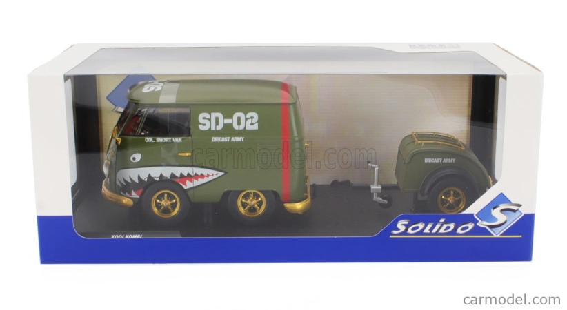 Solido Volkswagen T1 Van Kool Combi With Trailer 1950 1:18 Zelená