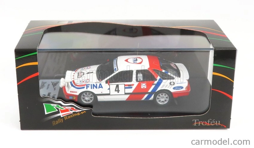 Trofeu Ford england Sierra Xr 4x4 Team Fina (night Version) N 4 Boucles De Spa 1988 M.lovell - T.herryman 1:43 Bílá Červená Modrá