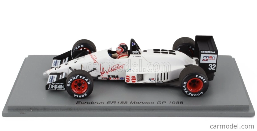 Spark-model Eurobrun F1  Er188 N 32 Monaco Gp 1988 Oscar Larrauri 1:43 Bílá