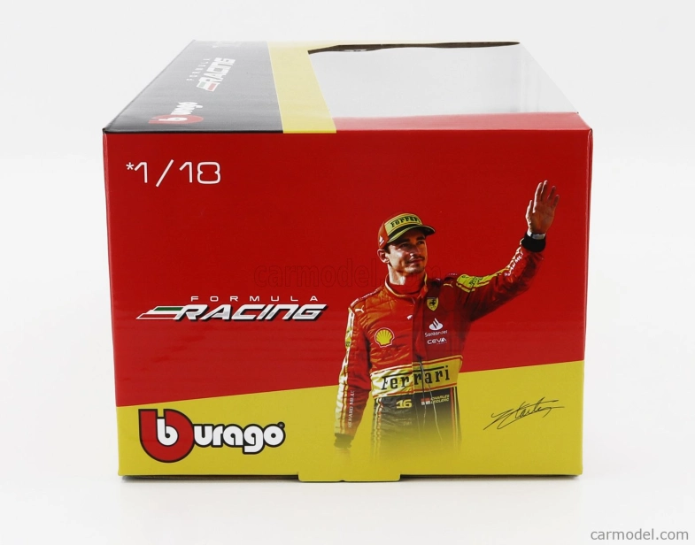 Bburago Ferrari F1  Sf-23 Team Scuderia Ferrari N 16 4th Monza Italy Gp 2023 Charles Leclerc 1:18 Červená Černá Žlutá