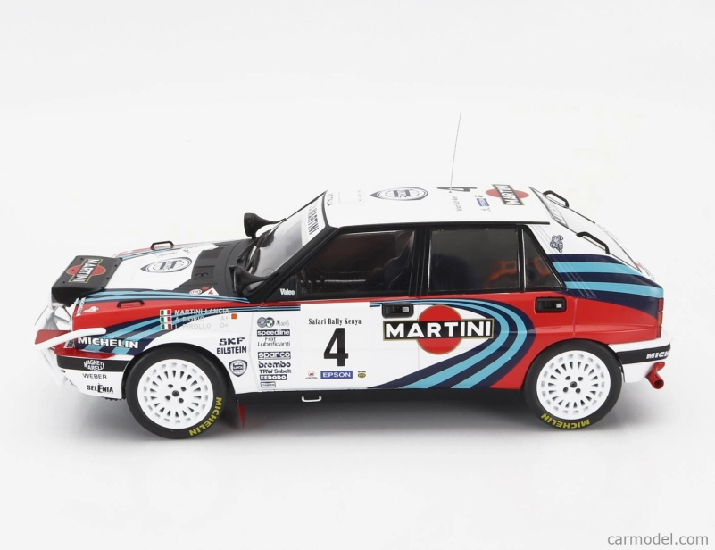 Ixo-models Lancia Delta Integrale 16v Martini (night Version) N 4 Rally Safari 1990 Alessandro Fiorio - Luigi Pirollo 1:18 Bílá Modrá Červená