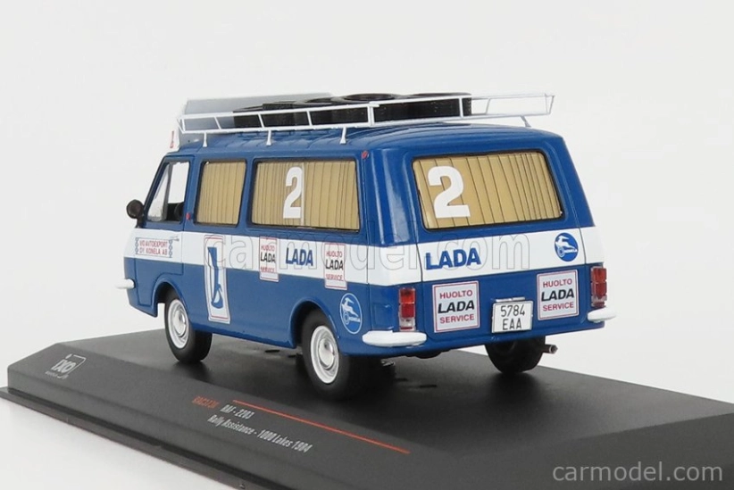 Ixo-models RAF 2203 Minibus Team Rally Lada Service Assistance 1984 1:43 Modrá biela