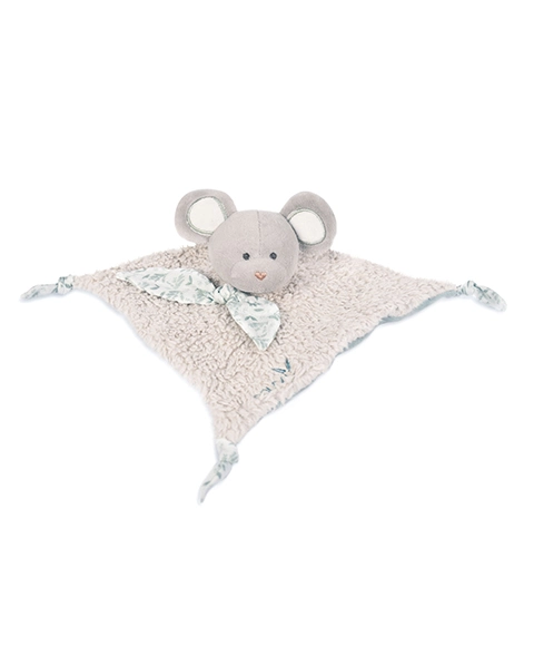 Doudou Plyšová myš so štvorcovou dekou z organickej bavlny 25 cm