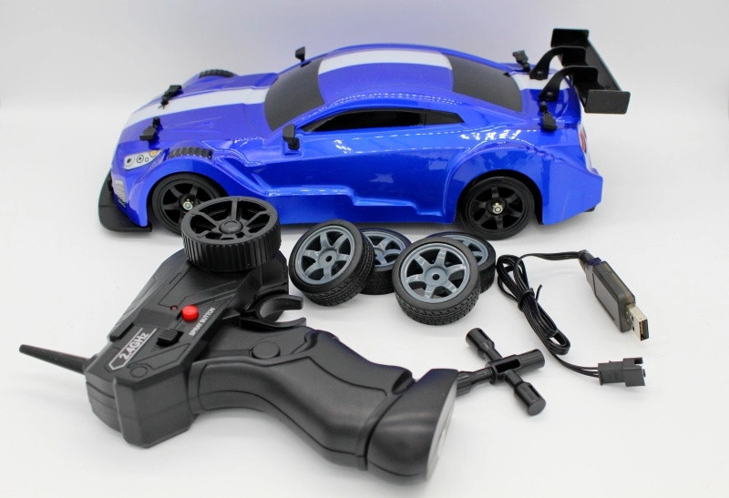 RC auto Drift Car s dymom a LED, modrá
