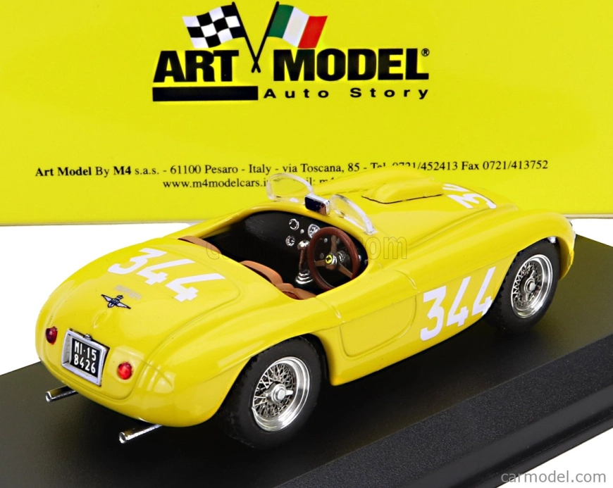 Art-model Ferrari 166 Mm N 344 Mille Miglia 1951 A.palmer - Z.ferravazzi 1:43 Žlutá