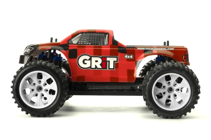 HiMOTO Monster EMXT GRIT 1:10 elektro RTR set 2,4 GHz (červené kostky) - Použitý