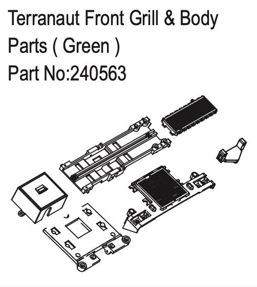 HBP240563 - Terranaut Front Grill & Body Parts ( Green )