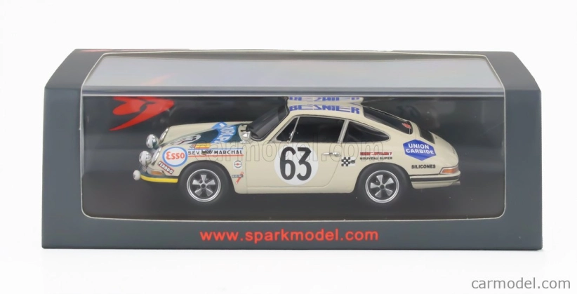 Spark-model Porsche 911s Coupe 1991cc S6 Team M.martin N 63 24h Le Mans 1969 Rene Mazzia - Pierre Mauroy 1:43 Bílá Zelená