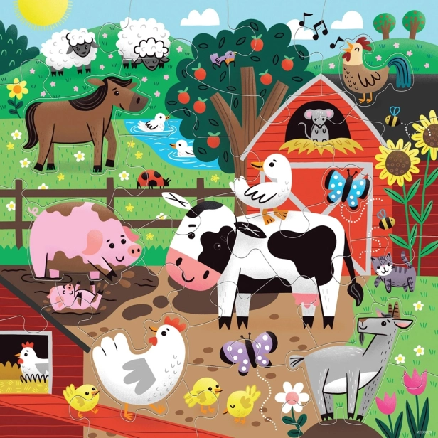 Mudpuppy Podlahové puzzle Farm Friends 25 dielikov