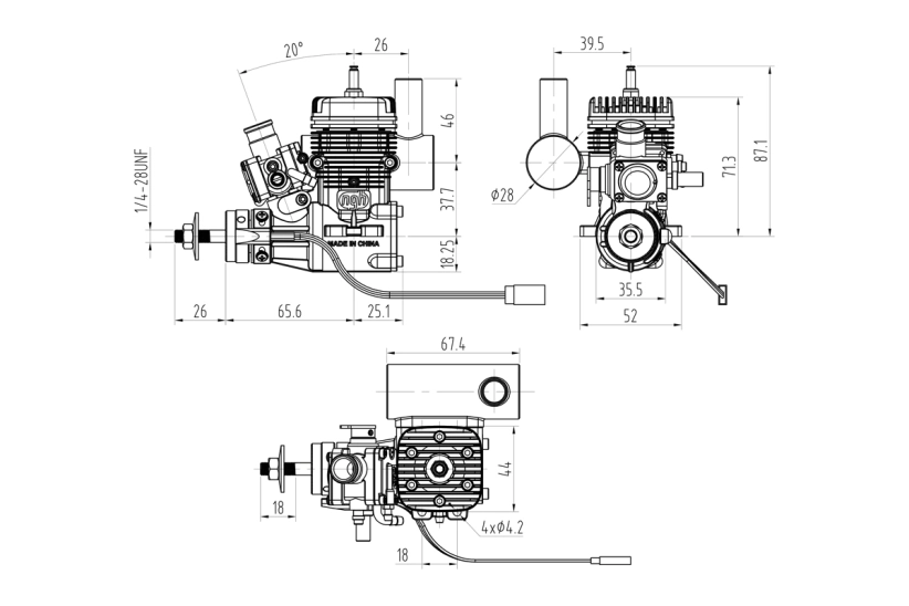 NGH GT9-PRO Dvojtaktný benzínový motor