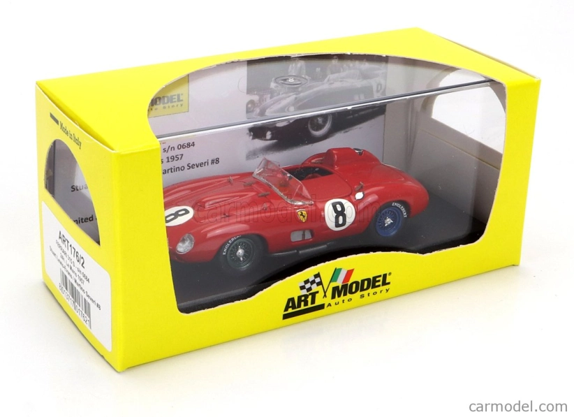 Art-model Ferrari 315s Team Scuderia Ferrari N 8 24h Le Mans 1957 Stuart Lewis Evans - Martino Severi 1:43 Červená