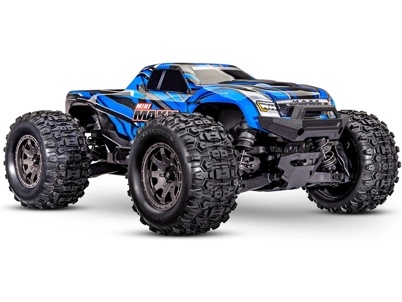 ROZBALENO-RC auto Traxxas Mini Maxx 1:12 BL-2s RTR, modrá