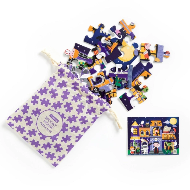 Mudpuppy Puzzle Strašidelný dom v látkovom vrecku 36 dielikov