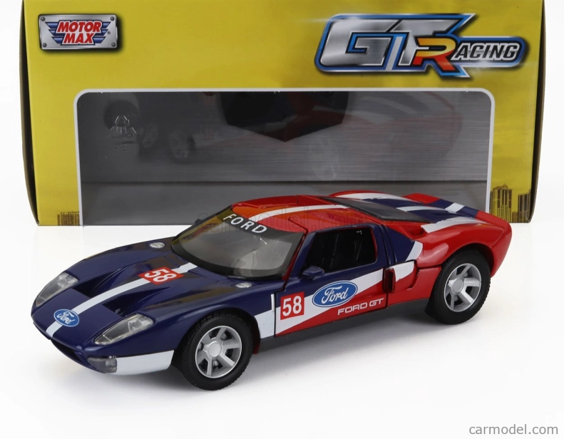 Motor-max Ford usa Gt N 58 Racing 2004 1:24 Modrá Bílá Červená