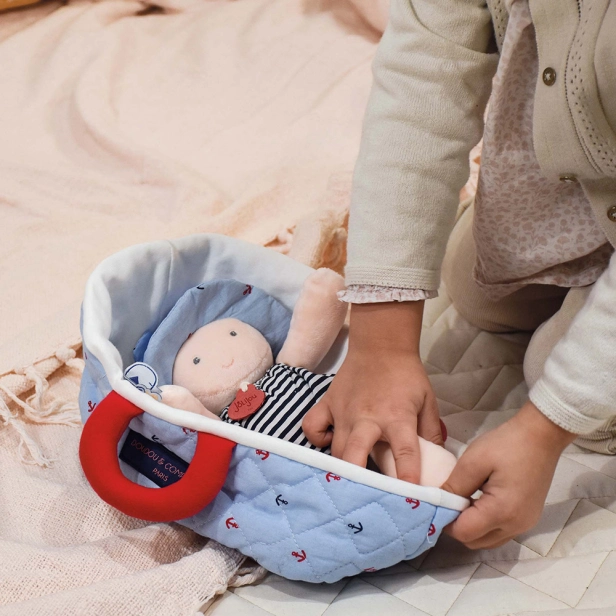 Doudou Julijou Panenka v modré přenášecí tašce 20 cm