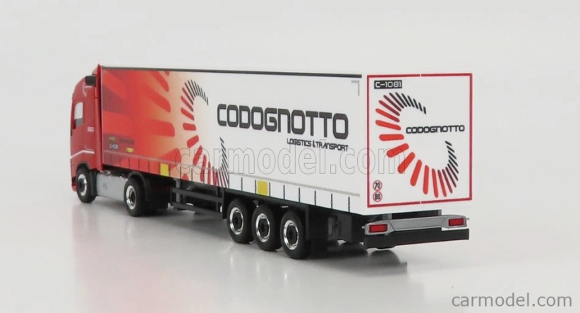 Herpa Volvo Fh4 500 Truck Telonato Codognotto Transports 2020 1:87 červená biela