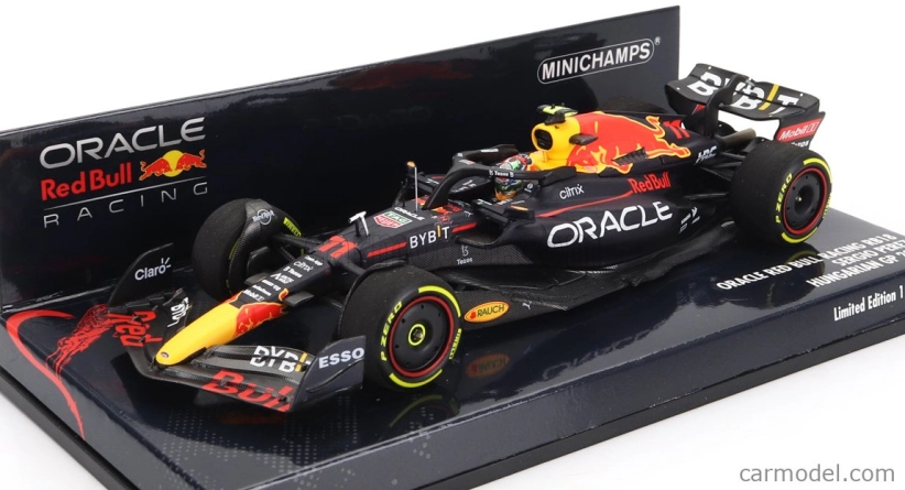 Minichamps Red bull F1 Rb18 Team Oracle Red Bull Racing N 11 Hungarian Gp 2022 Sergio Perez 1:43 Matná modrá žltá červená