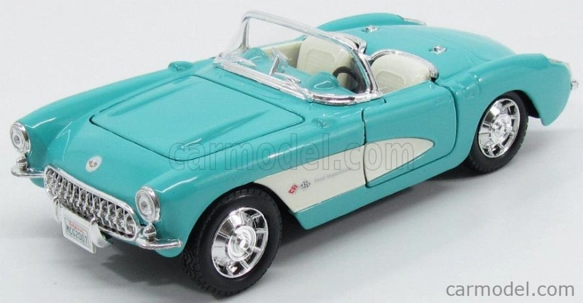Maisto Chevrolet Corvette Spider 2-door 1957 1:24 tyrkysovo-biela