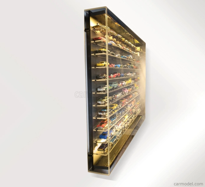 Atlantic Vetrina display box Espositore - Pre 120 Cars 1/64 Lungh.lenght Cm 89.0 X Largh.width Cm 8.0 X Alt.height Cm 61.0 (altezza Utile Tra I Ripiani Cm 4.5 Inner Height Among Shelves) 1:64 Plastic Display