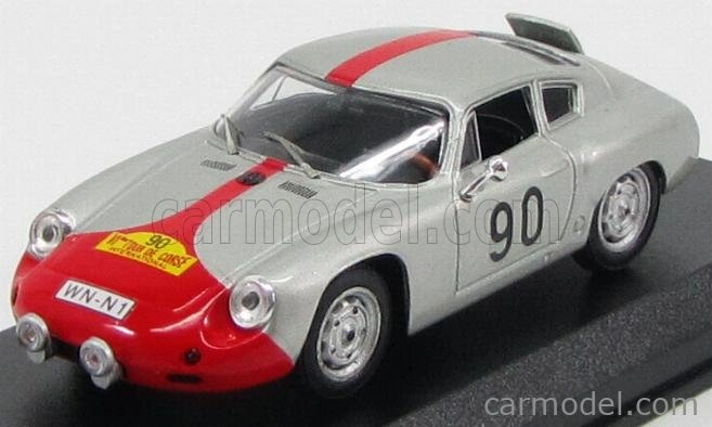 Best-model Porsche 1600gs Abarth N 90 Tour De Corse 1961 1:43 Silver Red