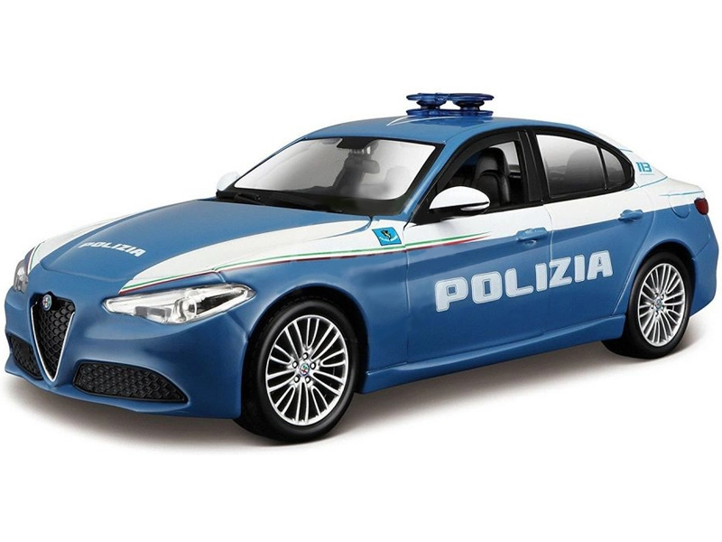 Bburago Alfa Romeo Giulia Polizia 1:24 modro-biela
