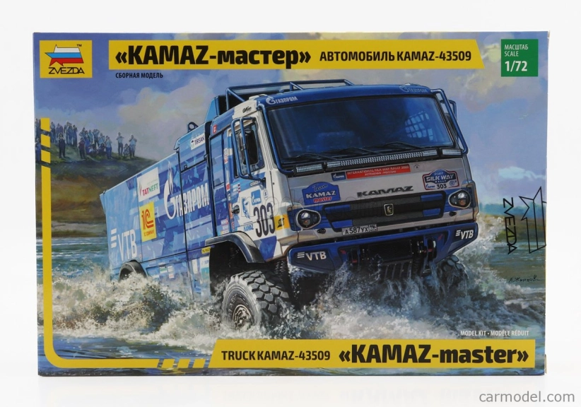 Zvezda Kamaz 43509 Truck N 303 Rally Silk Road 2022 Andrey Karginov - Andrey Mokeev 1:72 /