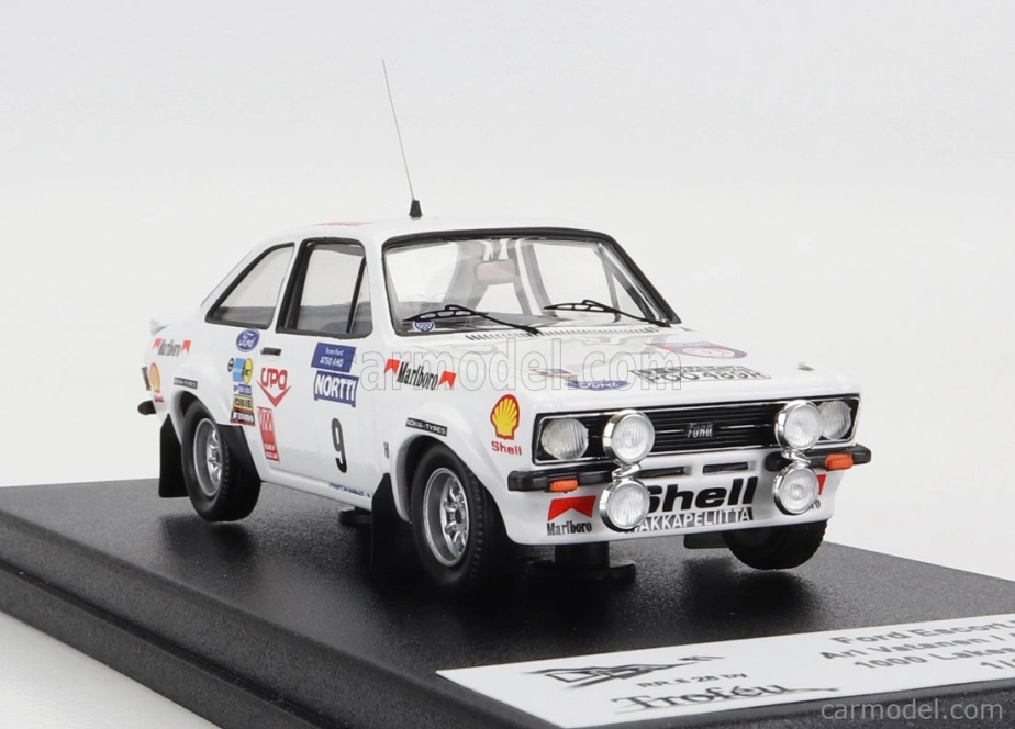 Trofeu Ford england Escort Mkii (nočná verzia) N 9 Rally 1000 Lakes 1976 A.vatanen - A.aho 1:43 Biela červená