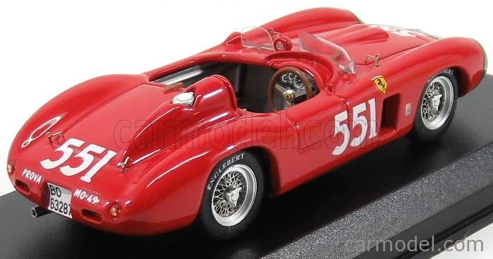 Umelecký model Ferrari 860 Monza Spider Ch.0628 N 551 2nd Mille Miglia 1956 Collins - Klementaski 1:43 Red
