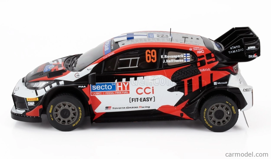 Ixo-models Toyota Yaris Gr Rally1 Team Toyota Gazoo Racing Wrt N 69 Rally Finland 2024 Kalle Rovanpera - Jonne Halttunen 1:18 Čierna biela červená