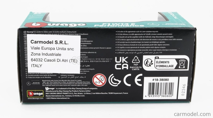 Bburago Mercedes gp F1 W14 Team Mercedes-amg Petronas F1 N 63 1:43, černá