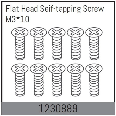 1230889 - M3*10 Flat Head Self-tapping Screw Set (10)