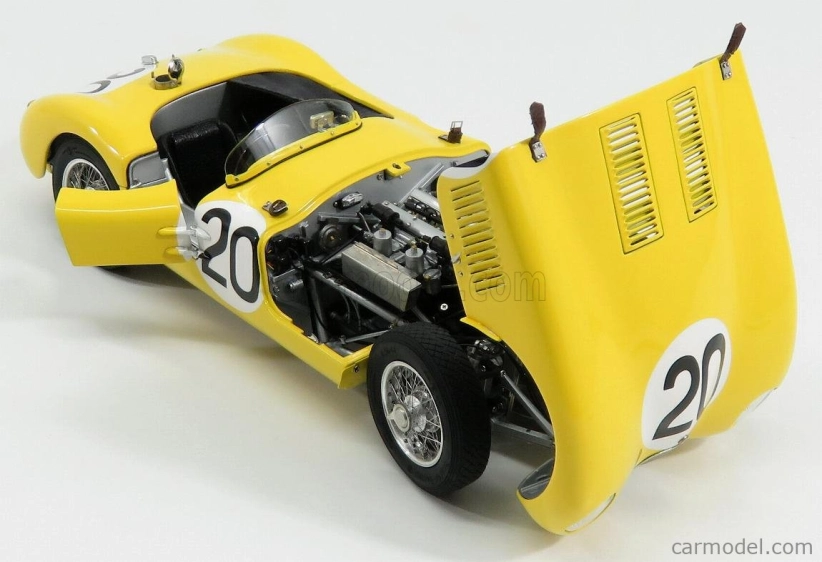 Cmc Jaguar C-type Spider 3.4l Team Ecurie Francorchamps N 20 9. ročník 24h Le Mans 1953 Roger Laurent - Charles De Tornaco 1:18 žltá
