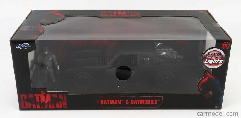 Jada Batman Batmobile With Figure 2022 - The Batman Movie 1:18 Matt Black