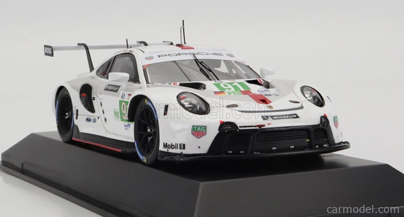 Spark-model Porsche 911 991-2 4.2l Team Porsche Gt N 91 Winner Lmgte Pro Class 24h Le Mans 2022 Gianmaria Bruni - Richard Lietz - Frederic Makowiecki 1:43 Biela Sivá Červená
