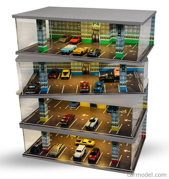 Atlantic Vetrina display box Diorama Parcheggio 4 Piani - Parking 4 Floor - Cars Not Included - Lungh.lenght Cm 43.0 X Largh.width Cm 25.0 X Alt.height Cm 56.0 1:64 Různé