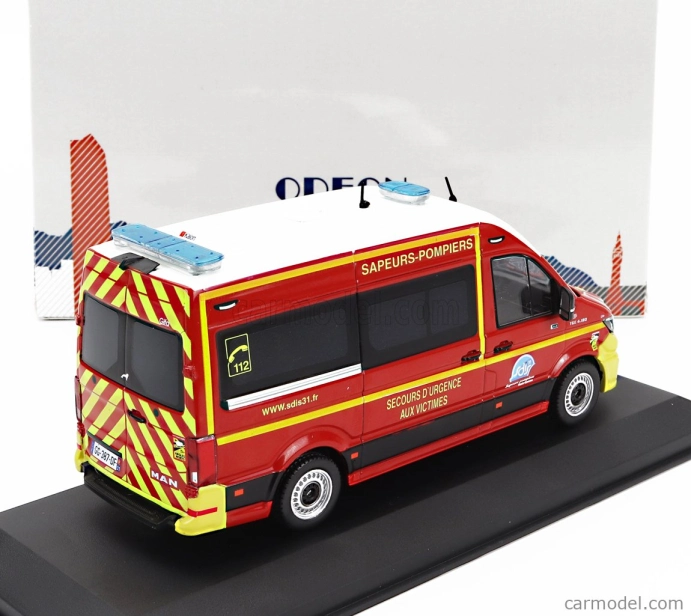 Odeon MAN Tge L2h2 Gifa Vsav Sdis 31 Haute-garonne Vehicule De Secours Et D'assistance Aux Victimes Sapeurs Pompiers 2020 1:43 Červená Biela Žltá