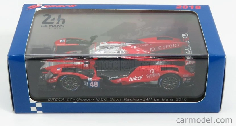 Spark-model Oreca 07 Gibson Team Idec Sport Racing N 48 24h Le Mans 2018 P.lafargue -p.l.chatin - M.rojas 1:43 Red