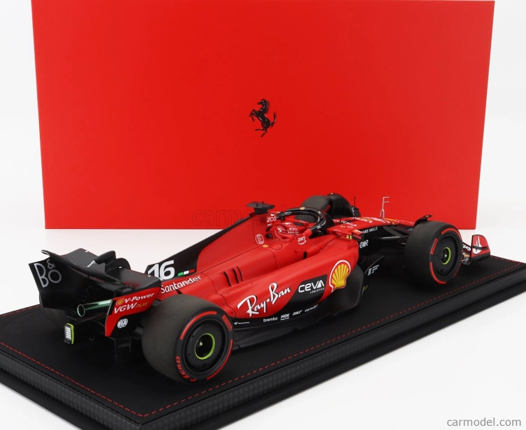 Bbr-models Ferrari F1 Sf-23 Team Scuderia Ferrari N 16 3rd Belgium Spa Gp 2023 Charles Leclerc - Con Vetrina - With Showcase 1:18 Červená Černá