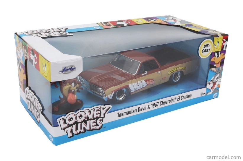 Jada Chevrolet El Camino Pick-up With Tanzmanian Devil Figure Looney Tunes 1967 1:24 2 Tóny Hnědé