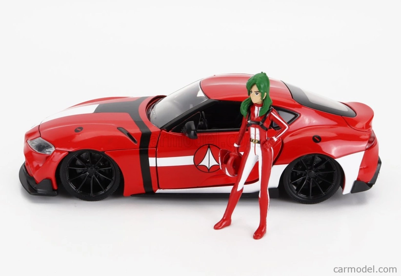 Jada Toyota Supra With Miriya Sterling Figure Robotech 2020 1:24 Červená Bílá