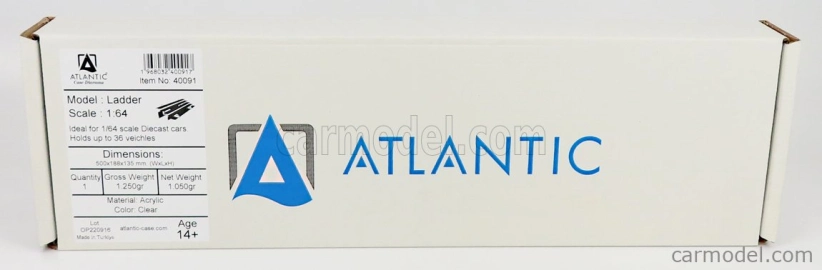 Atlantic Vetrina display box Espositore - Pre 36 Cars 1/64 Lungh.lenght Cm 50.0 X Largh.width Cm18.8 X Alt.height Cm 13.5 (altezza Utile Tra I Ripiani Cm Inner Height Among Shelves) 1:64 Plastic Display